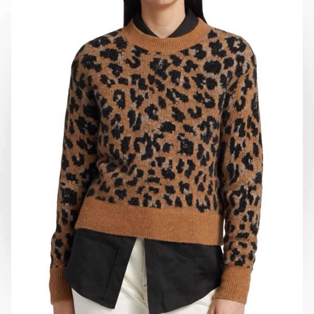 FRAME Cheetah Print Sweater knit wool alpaca